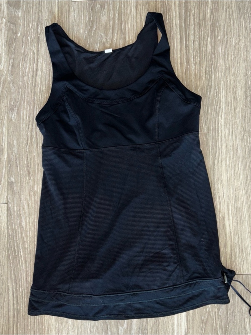 Lululemon Elevate Cinch Waist Tank Top Scoop Neck Black Stripe Sz 6 Flowy Back